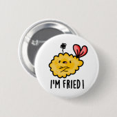 Badge Rond 5 Cm I'm Fried Funny Tempura Sushi Pun  (Devant & derrière)