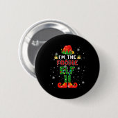 Badge Rond 5 Cm Im Le Poodle Elf Xmas Rouge Plaid Elf Costume Chie (Devant & derrière)