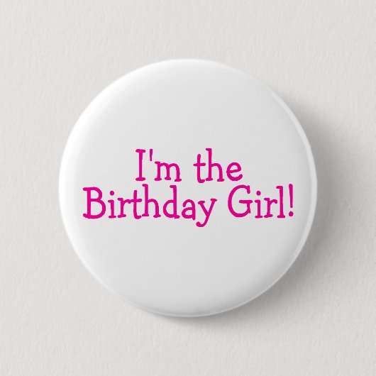 Badge Rond 5 Cm Im le rose de fille d'anniversaire (Devant)