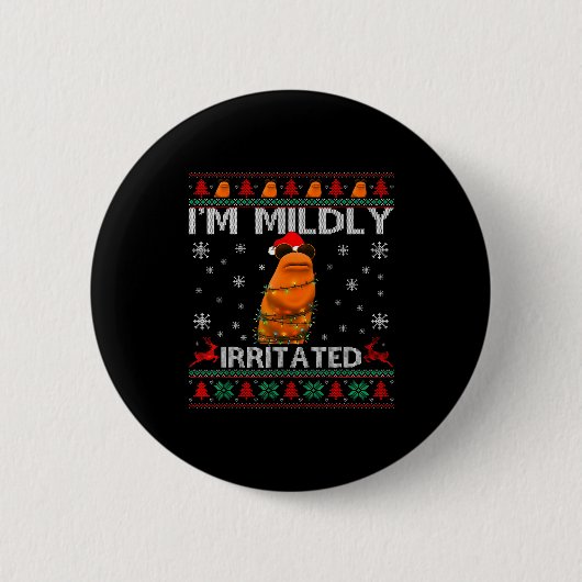 Badge Rond 5 Cm I'm Mildly Irritated Marcus The Worm Christmas Fun (Devant)