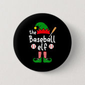 Badge Rond 5 Cm I'm The Baseball Elf Christmas Family Matching Paj (Devant)