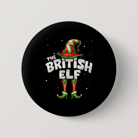 Badge Rond 5 Cm I'm The British Elf Family Matching Group Christma (Devant)