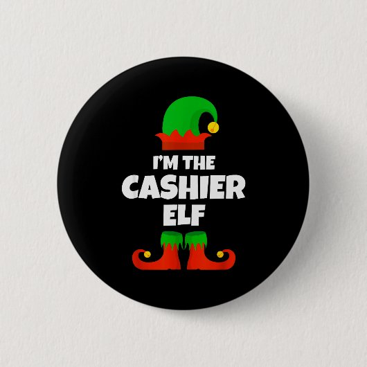 Badge Rond 5 Cm I'm The Cashier Elf Family Pajama Christmas Funny (Devant)