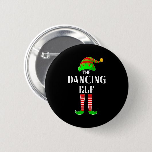 Badge Rond 5 Cm I'm The Dancing Elf Family Matching Costume Christ (Devant & derrière)