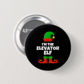 Badge Rond 5 Cm I'm The Elevator Elf Family Pajama Christmas Funny (Devant & derrière)