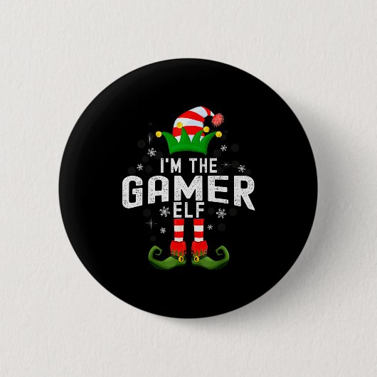 Badge Rond 5 Cm I'm The Gamer Elf Christmas Family Pjs Costume (Devant)