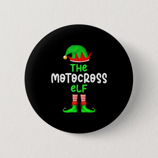 Badge Rond 5 Cm I'm The Motocross Elf Dirt Bike Christmas Matching (Devant)