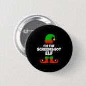 Badge Rond 5 Cm I'm The Screenshot Elf Family Pajama Christmas Fun (Devant & derrière)