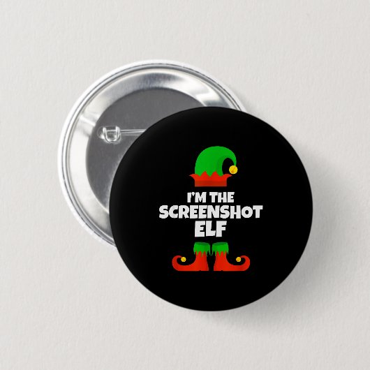Badge Rond 5 Cm I'm The Screenshot Elf Family Pajama Christmas Fun (Devant & derrière)