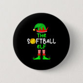 Badge Rond 5 Cm I'm The Softball Elf Christmas Family Matching Paj (Devant)