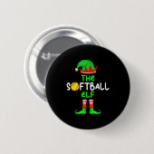 Badge Rond 5 Cm I'm The Softball Elf Christmas Family Matching Paj (Devant & derrière)