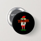 Badge Rond 5 Cm I'm The Teacher Elf Christmas Matching Elves Famil (Devant & derrière)