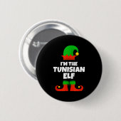 Badge Rond 5 Cm I'm The Tunisian Elf Family Pajama Christmas Funny (Devant & derrière)
