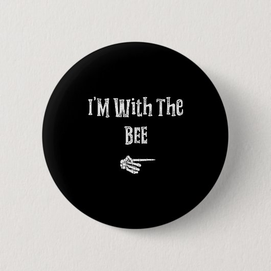 Badge Rond 5 Cm I'm With Bee Halloween Costume Funny Couples Match (Devant)