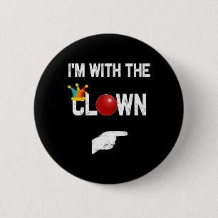 Badge Rond 5 Cm I'm with the clown Halloween Costumes