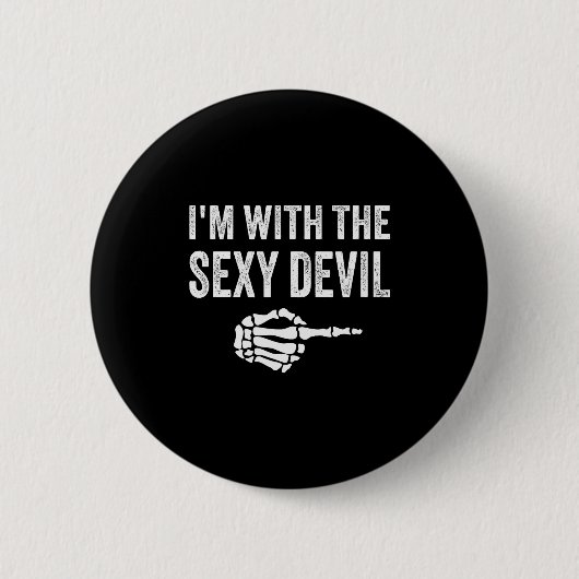 Badge Rond 5 Cm I'm With The Y Devil Halloween Couples Costume (Devant)