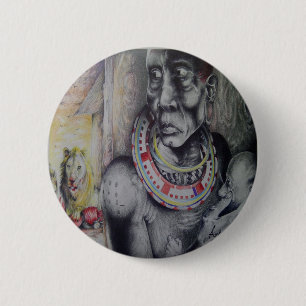 Badge Rond 5 Cm Image de bouton de concepteur de la tribu Masai ke