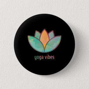 Badge Rond 5 Cm Image de lotus Yoga Vibes dans un design aquarelle
