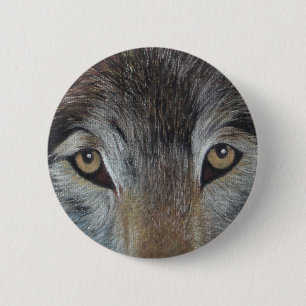 Badge Rond 5 Cm image de loups âmes yeux faune