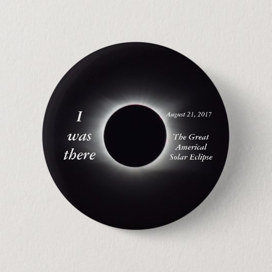 Badge Rond 5 Cm Image d'éclipse solaire 2017 (Devant)