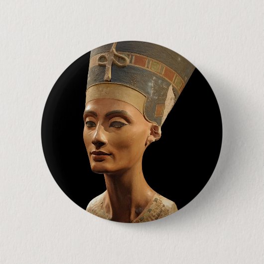 Badge Rond 5 Cm Image du buste de Nefertiti dans le musée de Neues (Devant)