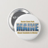Badge Rond 5 Cm Image MAINE Texte - Mont Katahdin (Devant & derrière)