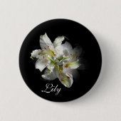 Badge Rond 5 Cm Imaginaire blanc Lilies (Devant)