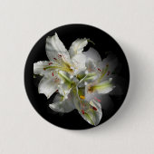 Badge Rond 5 Cm Imaginaire blanc Lilies (Devant)