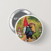 Badge Rond 5 Cm Imaginaire de champignons d'escargot de panier (Devant & derrière)