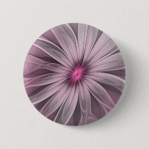 Badge Rond 5 Cm Imaginaire Fleur Plum Abstrait Flore Fractal Art