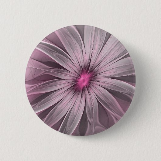 Badge Rond 5 Cm Imaginaire Fleur Plum Abstrait Flore Fractal Art (Devant)