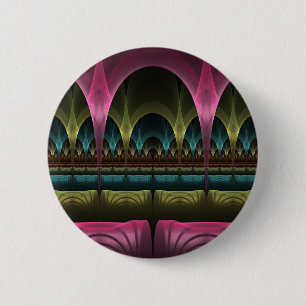 Badge Rond 5 Cm Imaginaire spécial Motif Abstrait coloré Fractal