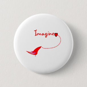 Badge Rond 5 Cm "Imagine" — John Gifts