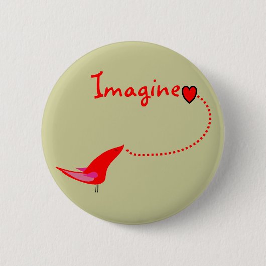 Badge Rond 5 Cm "Imaginez"---Cadeaux de John (Devant)