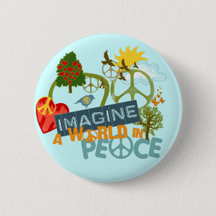 Badge Rond 5 Cm Imaginez la paix du monde