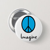 Badge Rond 5 Cm Imaginez le symbole de paix BLEU (Devant & derrière)