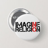 Badge Rond 5 Cm Imaginez Pas De Religion (Devant & derrière)