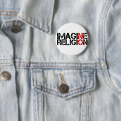 Badge Rond 5 Cm Imaginez Pas De Religion (En situation)