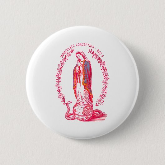 Badge Rond 5 Cm Immaculate Conception Dec 8 Virgin Mary Catholic D (Devant)