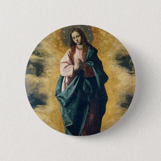 Badge Rond 5 Cm Immaculée Conception de Zurbarán (Devant)