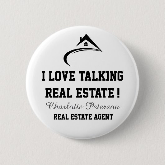 Badge Rond 5 Cm Immobilier Noir & Blanc (Devant)