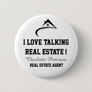 Badge Rond 5 Cm Immobilier noir et blanc