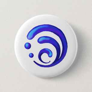Badge Rond 5 Cm Impact de Genshin - Hydro