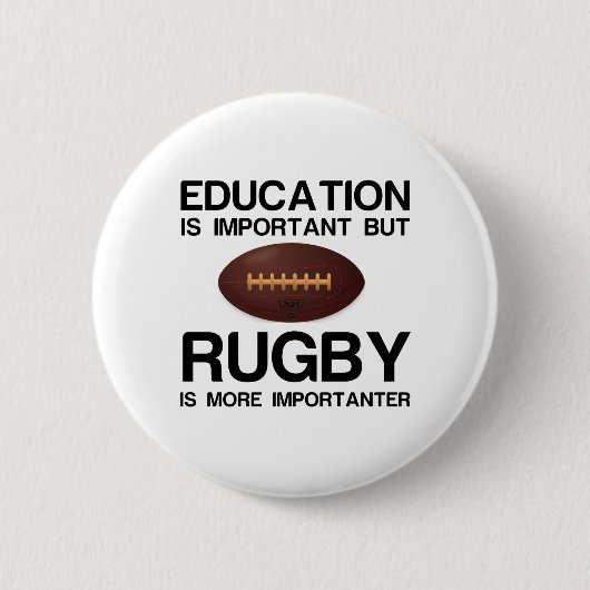 BADGE ROND 5 CM IMPORTANTE IMPORTANTE RUGBY DE L'ÉDUCATION (Devant)