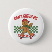 Badge Rond 5 Cm Impossible de m'attraper Noël Gingerbread Xmas  (Devant)