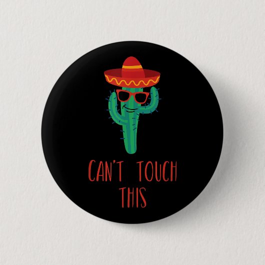 Badge Rond 5 Cm Impossible de toucher ce cactus (Devant)