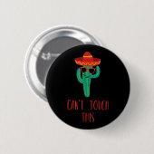 Badge Rond 5 Cm Impossible de toucher ce cactus (Devant & derrière)