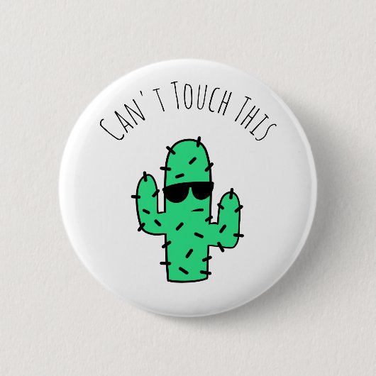 Badge Rond 5 Cm Impossible de toucher ce Cool Cactus (Devant)