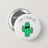 Badge Rond 5 Cm Impossible de toucher ce Cool Cactus (Devant & derrière)