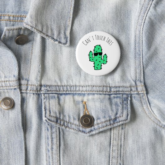 Badge Rond 5 Cm Impossible de toucher ce Cool Cactus (En situation)